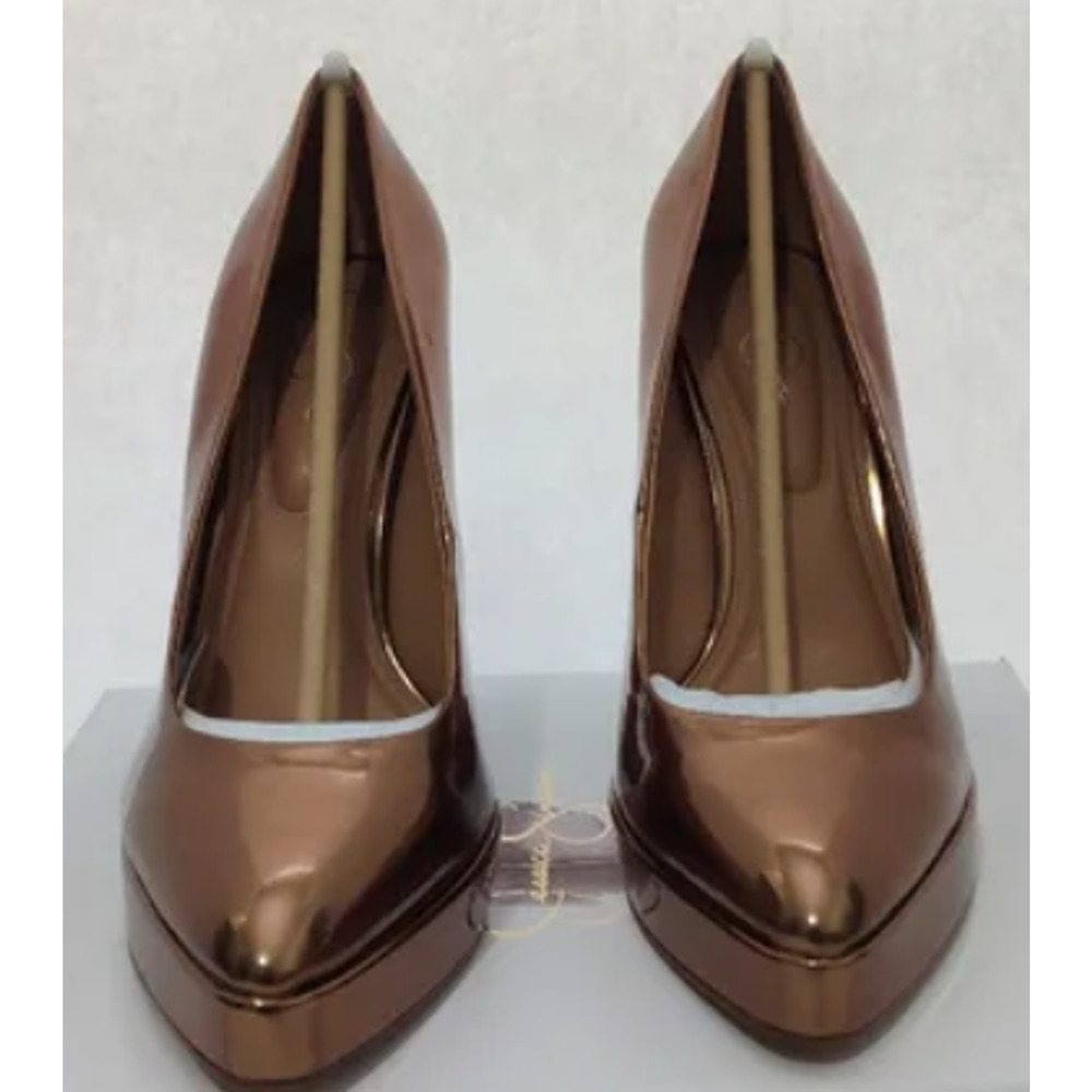 Jessica Simpson Glynis Bronze Mirror Metallic High Heel Pumps Size 8.5 NWT - Picture 3 of 5
